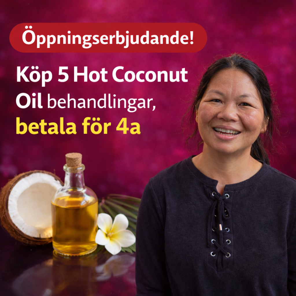 Hot Coconut Oil Massage erbjudande i älvängen nära göteborg